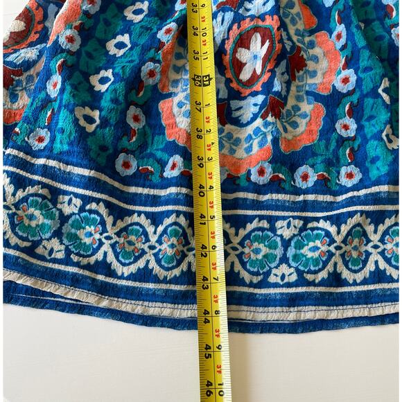 Fig and Flower Midi Dress Blue Floral Tiered Lined Stretch Sz S Cottagecore - Picture 8 of 10